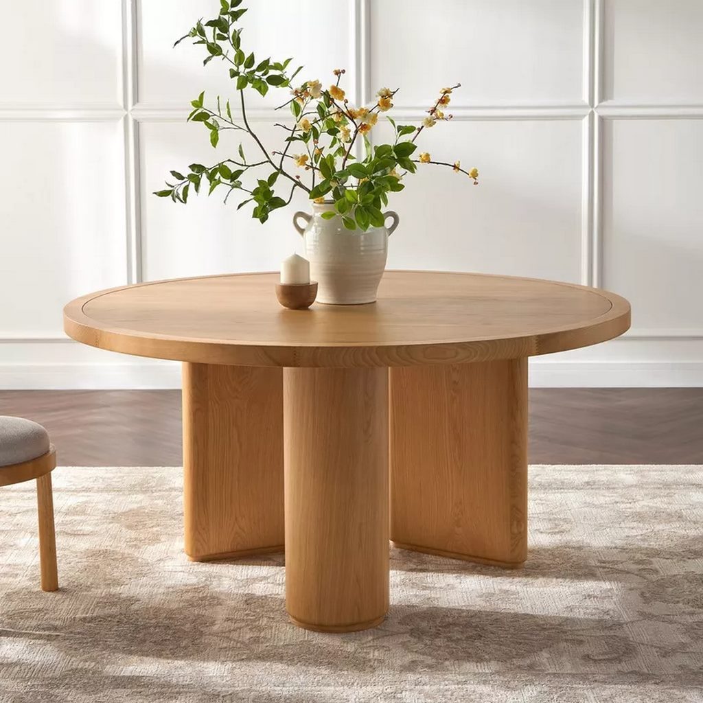 df622077 Brown Solid Wood Dining Table - Image 1